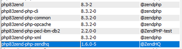 screenshot showing options within zendhq installation steps for IBM i